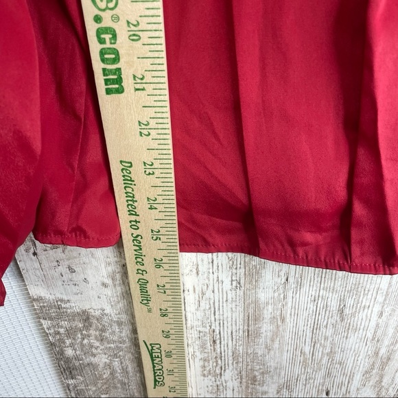 Vintage Alyssa Carr black pleated long red blouse size 12 - Picture 4 of 5